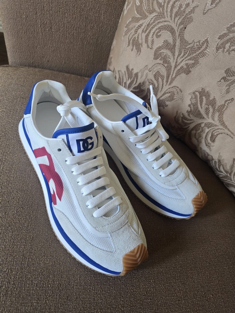 Dolce & Gabbana Mixed-Material DG Cushion Sneakers Size 10